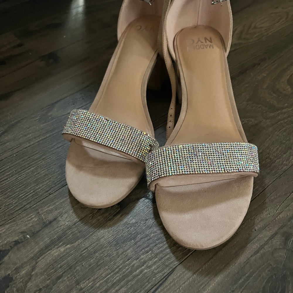 Cream Rhinestone Embellished Heels